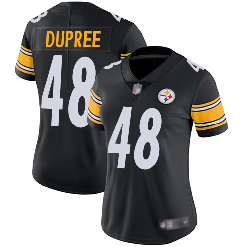 Women Pittsburgh Steelers Football #48 Limited Black Bud Dupree Home Vapor Untouchable Nike NFL Jersey